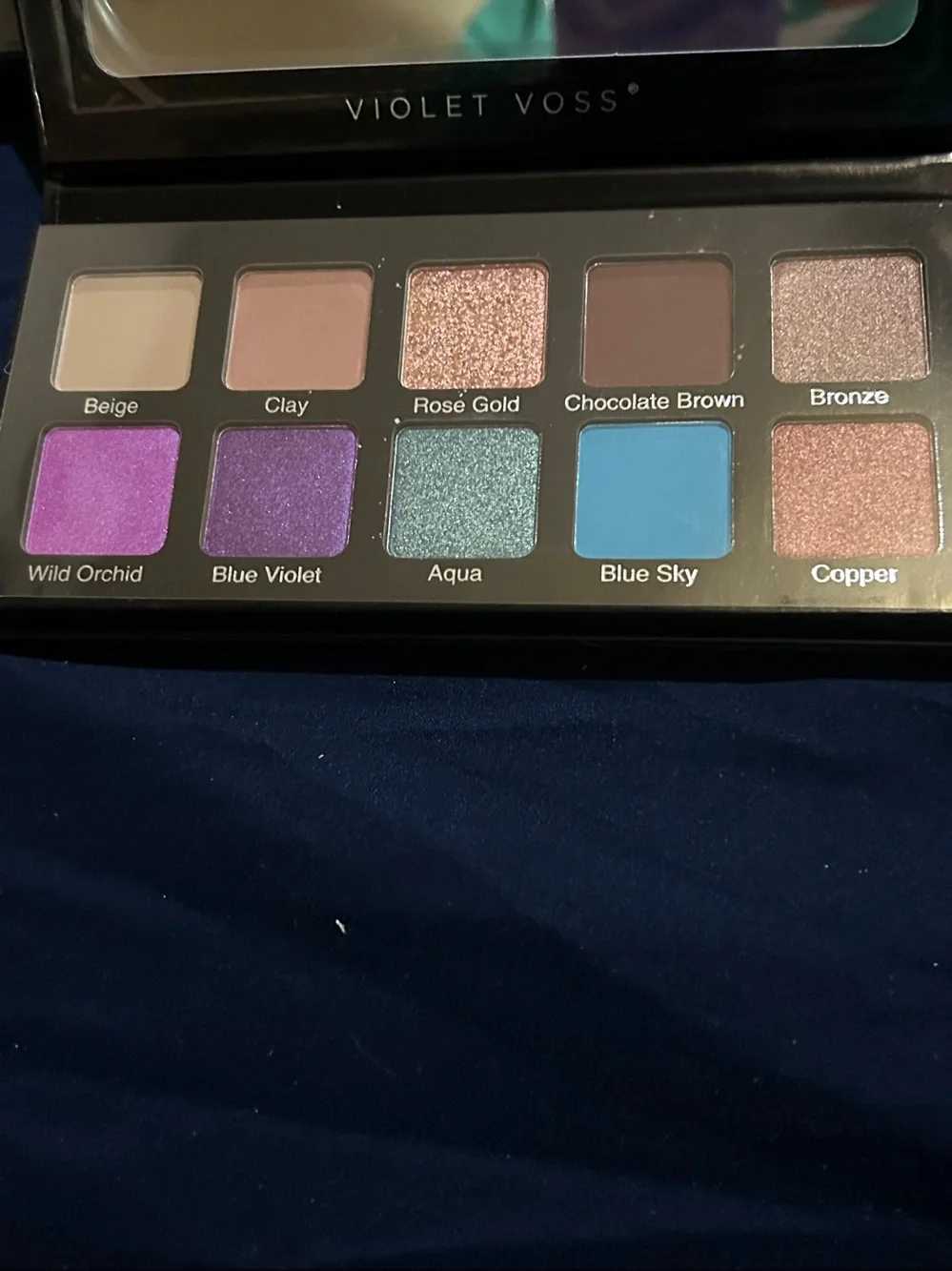 Violet Voss Electric 2 Eyeshadow Palette — Black with Neon Pink & Blue Script